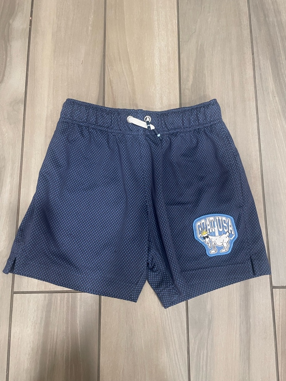 Kids Navy Blue Mesh Shorts with Drawstring